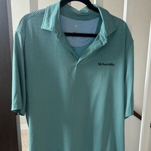 Fairway & Greene Teal Striped Polo Shirt (Punta Minta Golf Course)